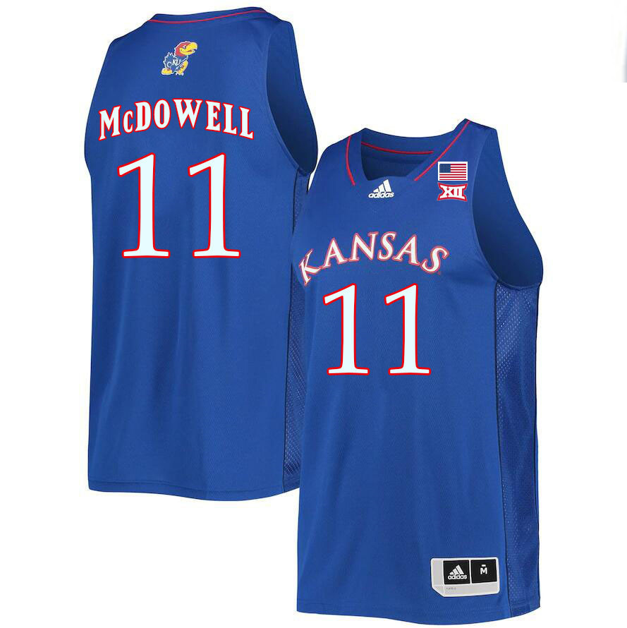 Men #11 Jamari McDowell Kansas Jayhawks College Basketball Jerseys Stitched Sale-Royal